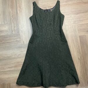 Brooks Brothers Womens‎ Size 10 Black Jacquard Brocade Sheath Dress Knee Length